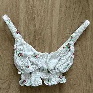For Love & Lemons Tarte Eyelet Cropped Top